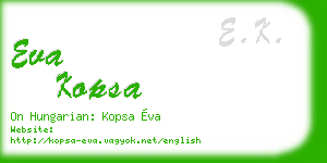 eva kopsa business card